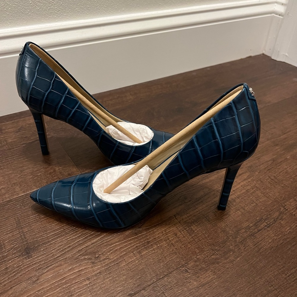 Same Edelman, Hazel Heels, Size 8, Indigo Croc